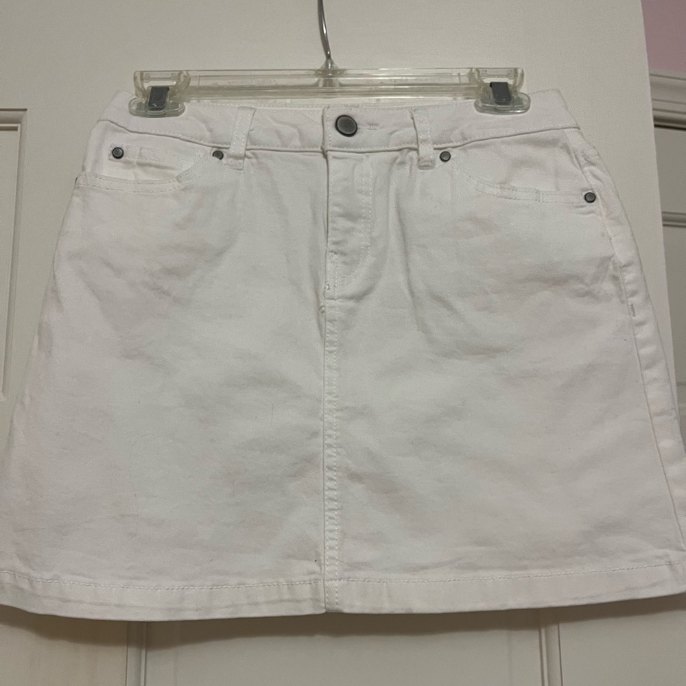 White Denim Skirt